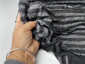 Jersey - grå og sort stribet med detaljer